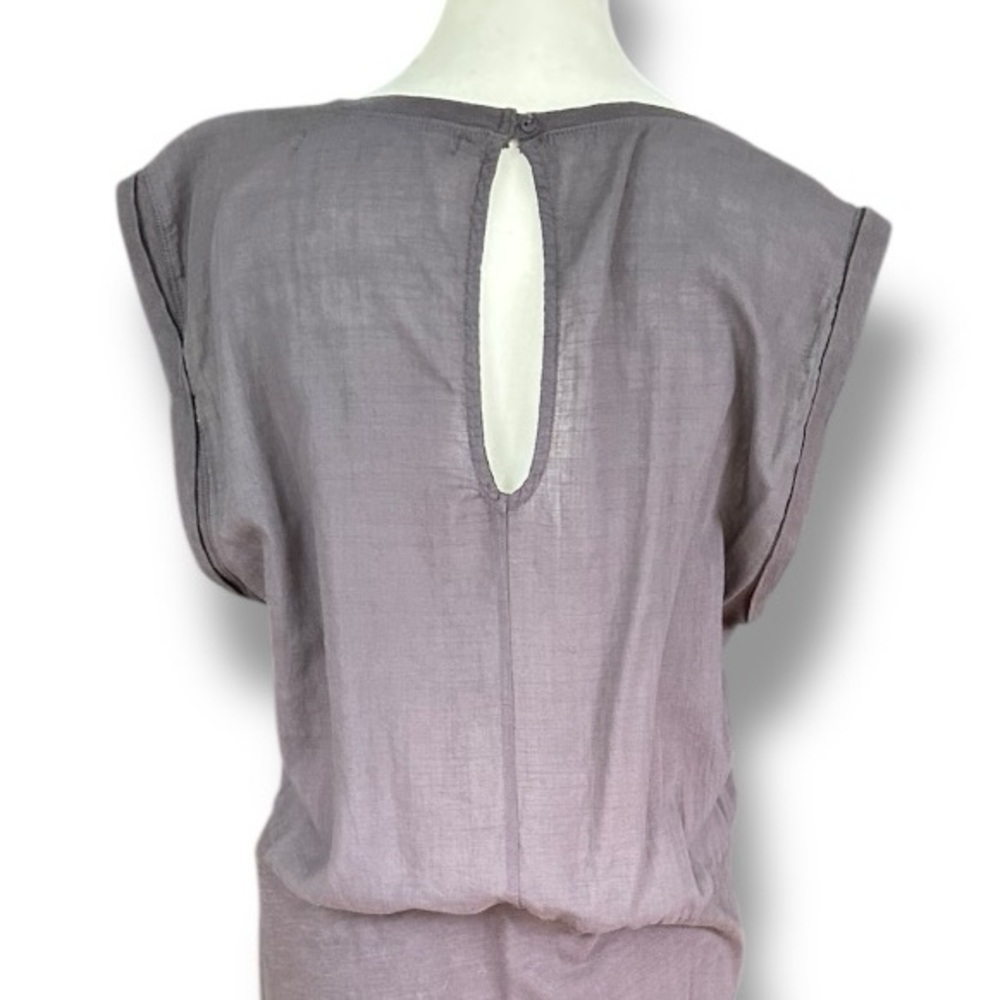 Michael Stars Gray Cotton Rolled Shoulder Sleeveless Shift Mini Dress | Large - Picture 8 of 12